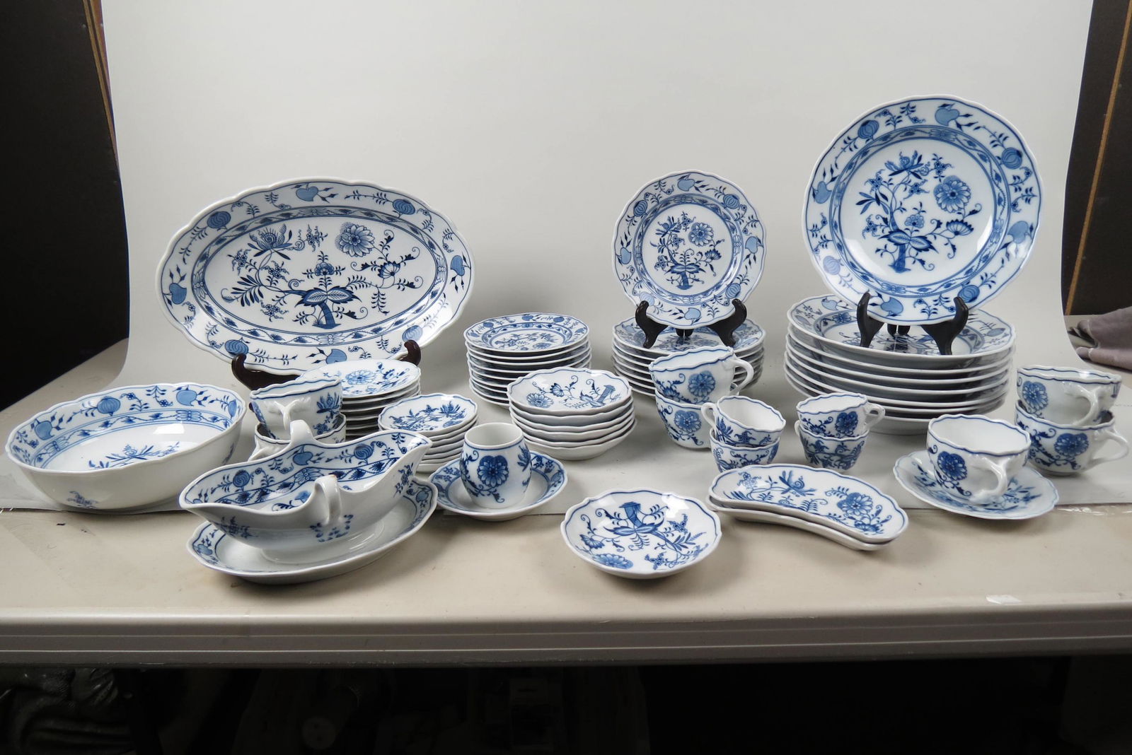 60 pcs. Meissen "Blue Onion" Porcelain Dinnerware, (1 of 13)