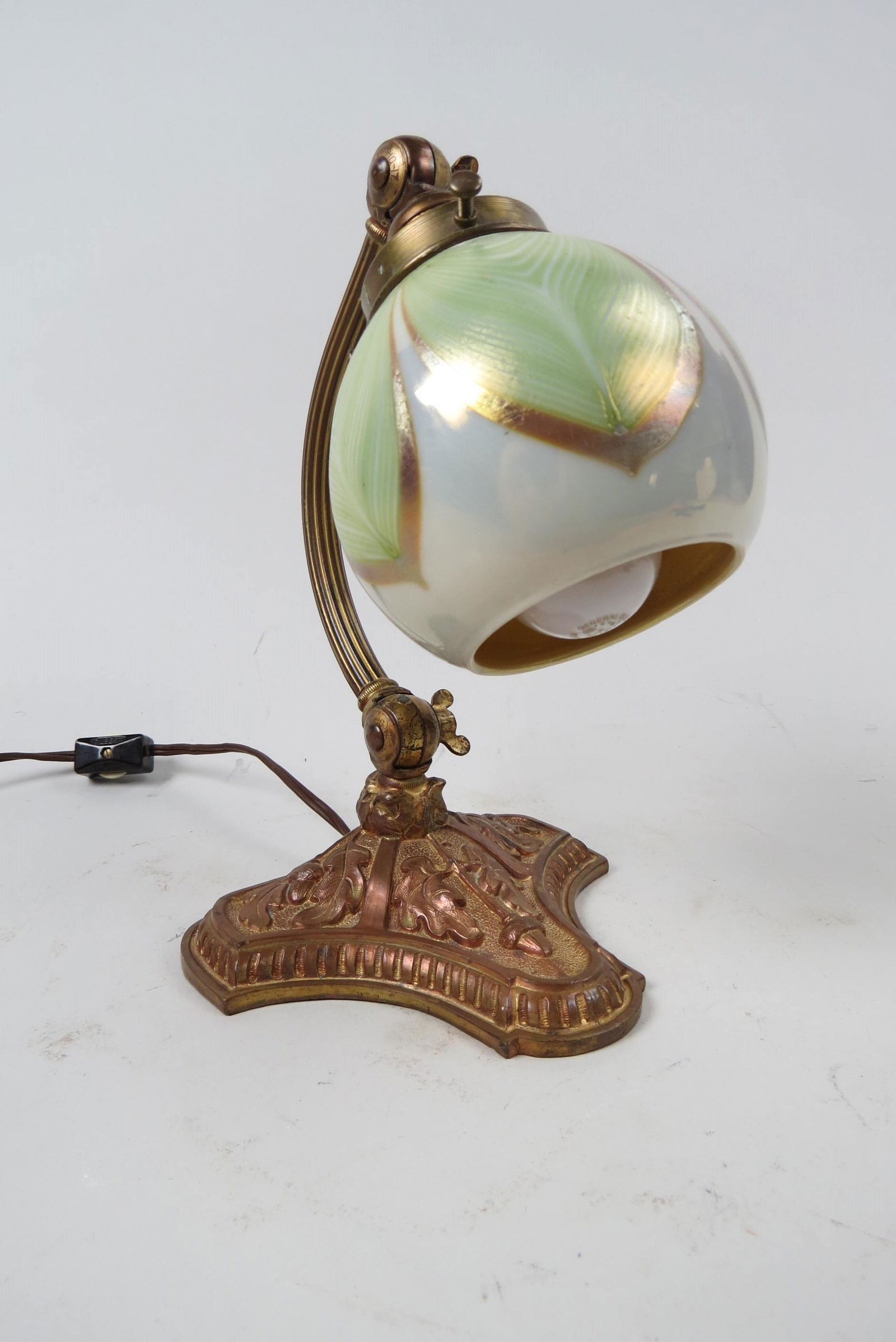 Steuben Art Glass & Bronzed Lamp, (1 of 3)