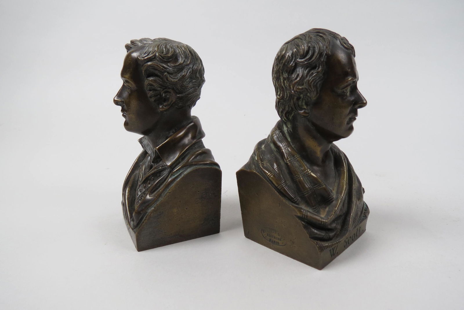 Pair of Bronze Figural Bookends of Authors, Bryan (1 of 6)