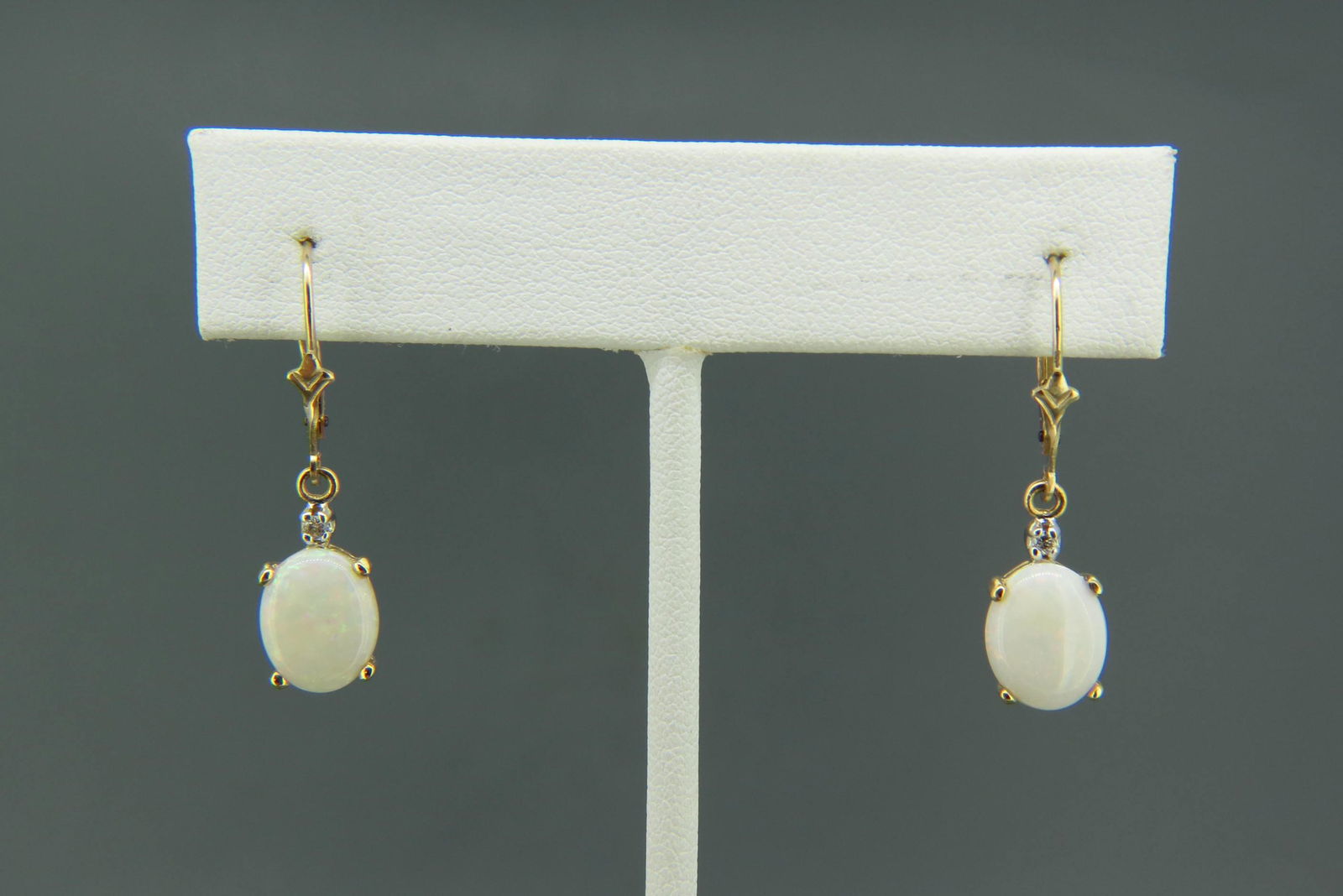 Opal & Diamond 14K Gold Earrings, (1 of 5)
