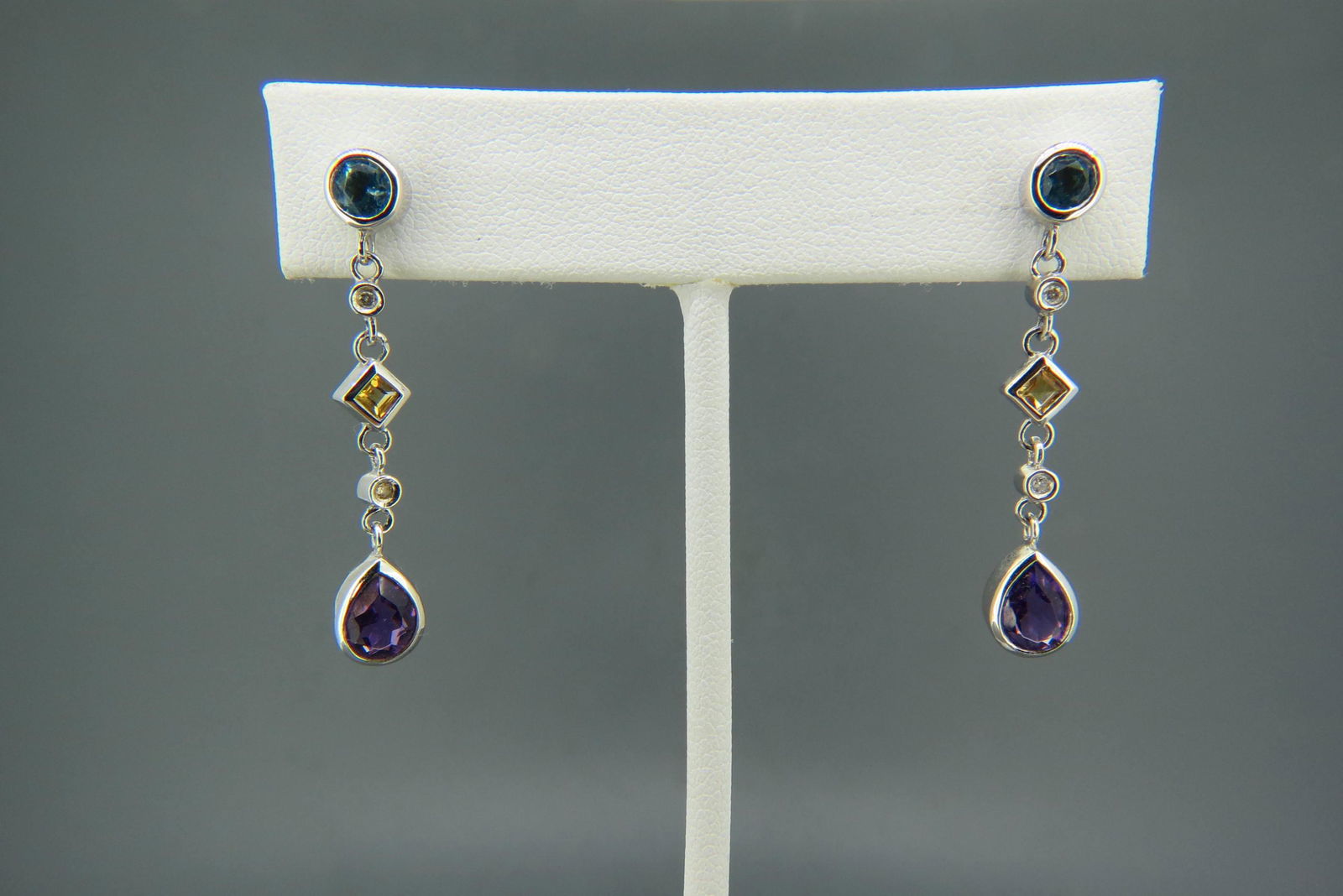 Diamond & Gemstone 14K Gold Earrings, (1 of 6)