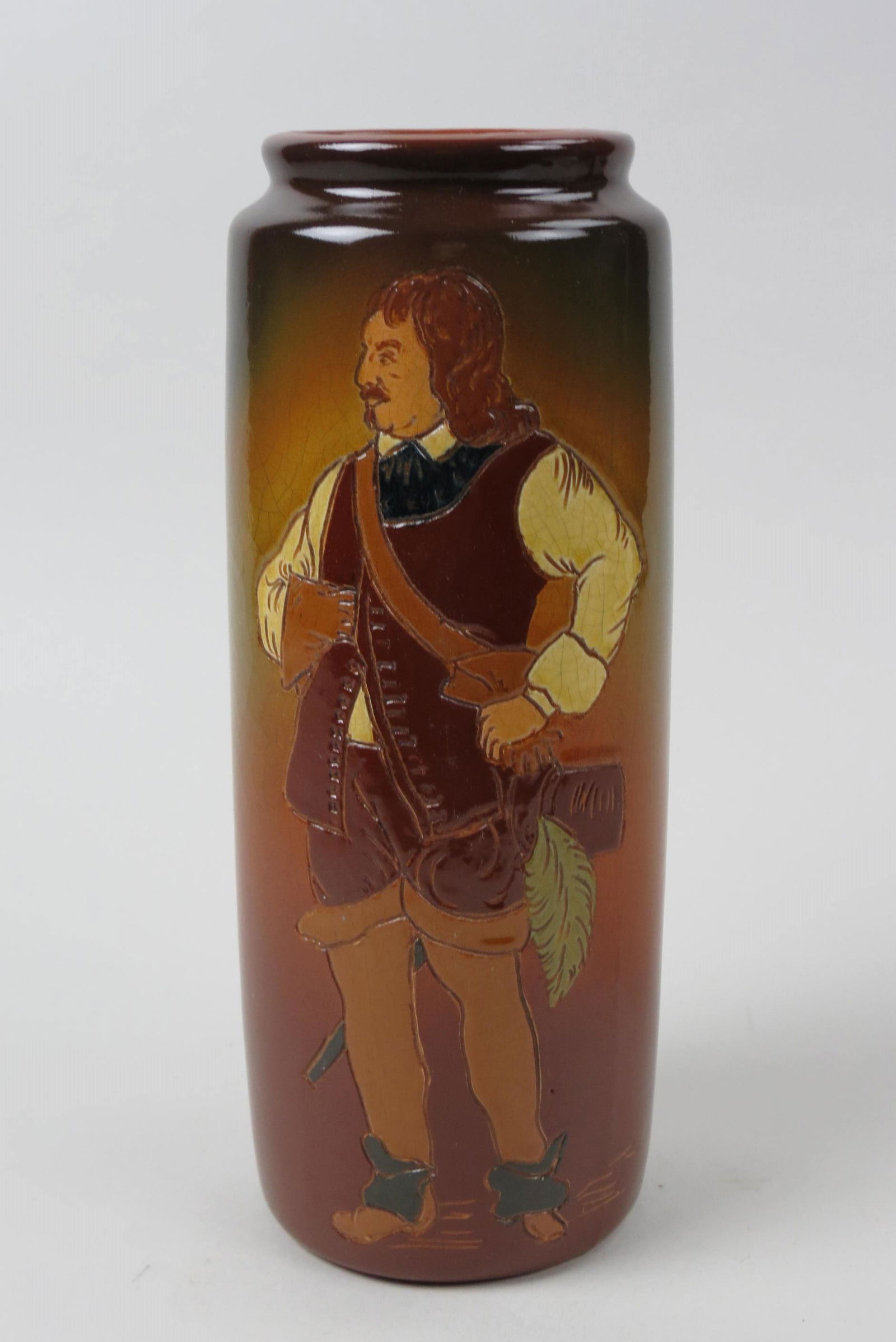 Weller Pottery "Pickard Ware' Vase with Cavalier, (1 of 6)