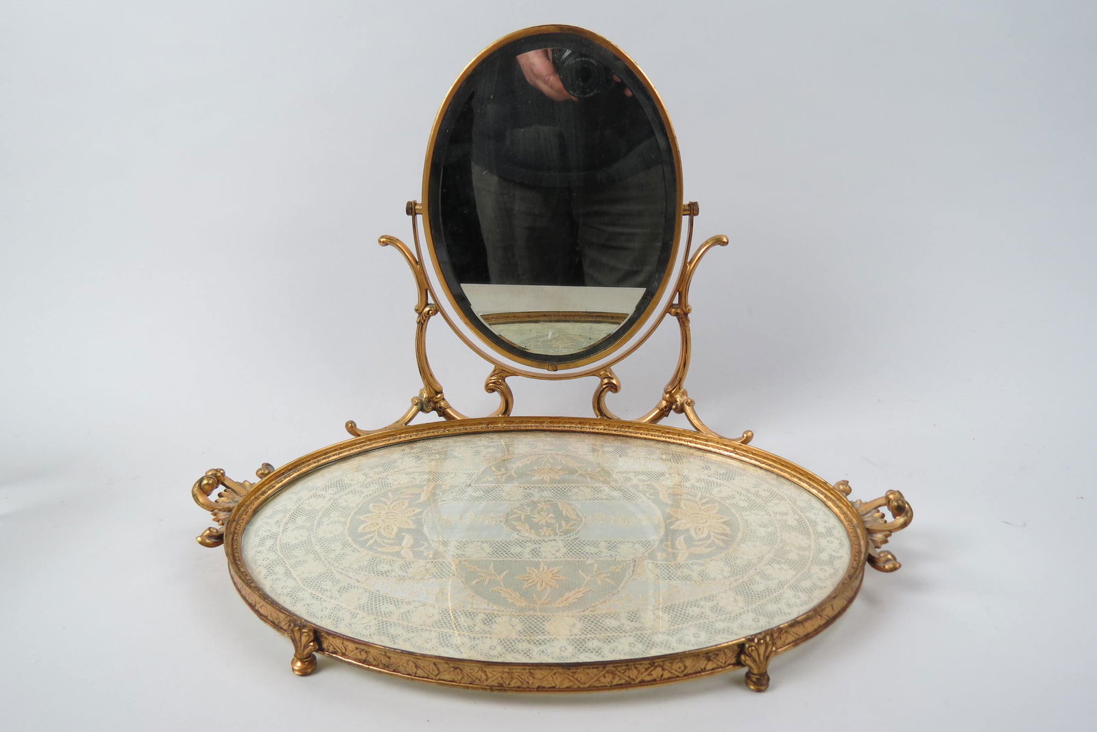 French Victorian Dresser Tray & Mirror, (1 of 4)