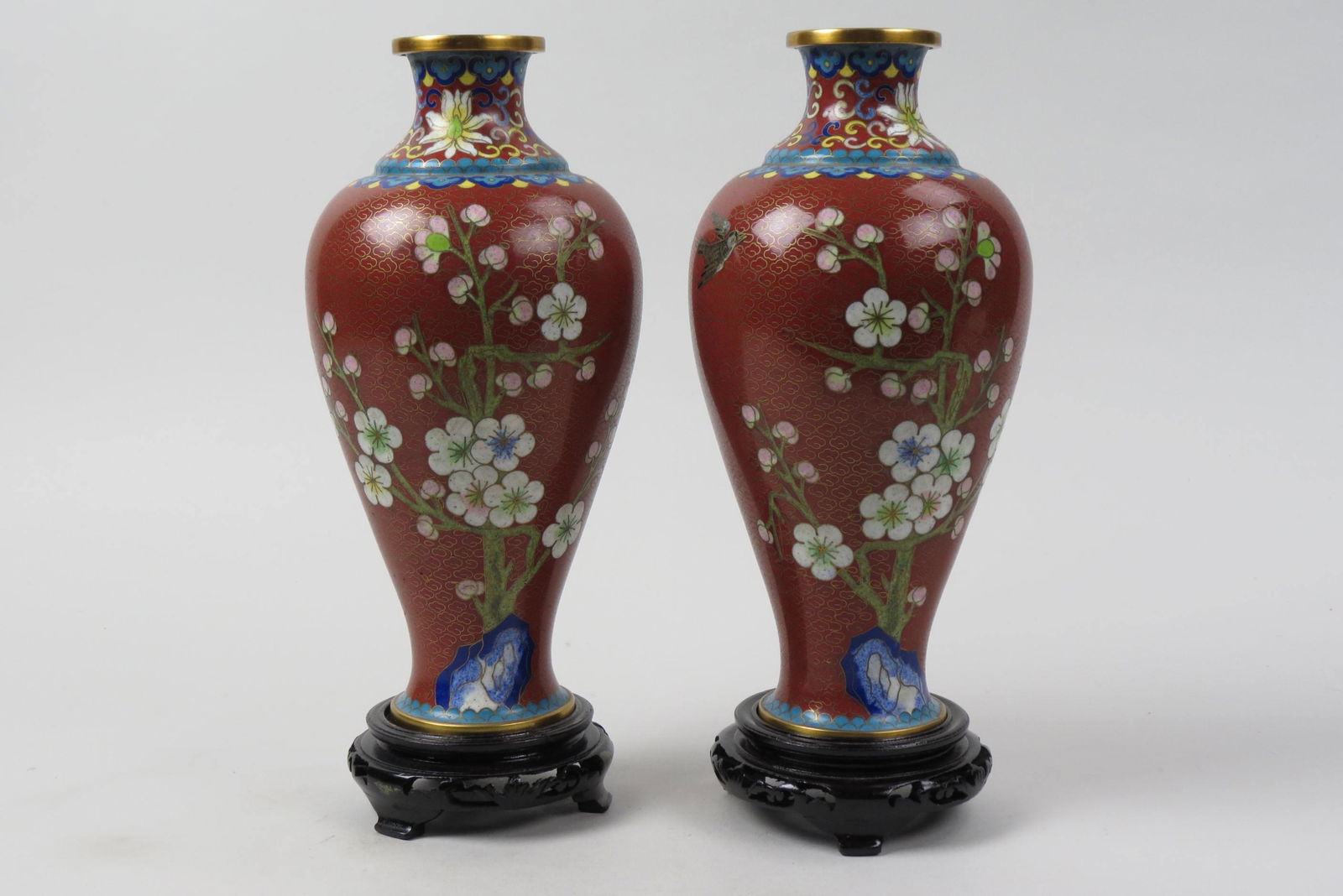 Pair of Chinese Cloisonne Vases, (1 of 6)