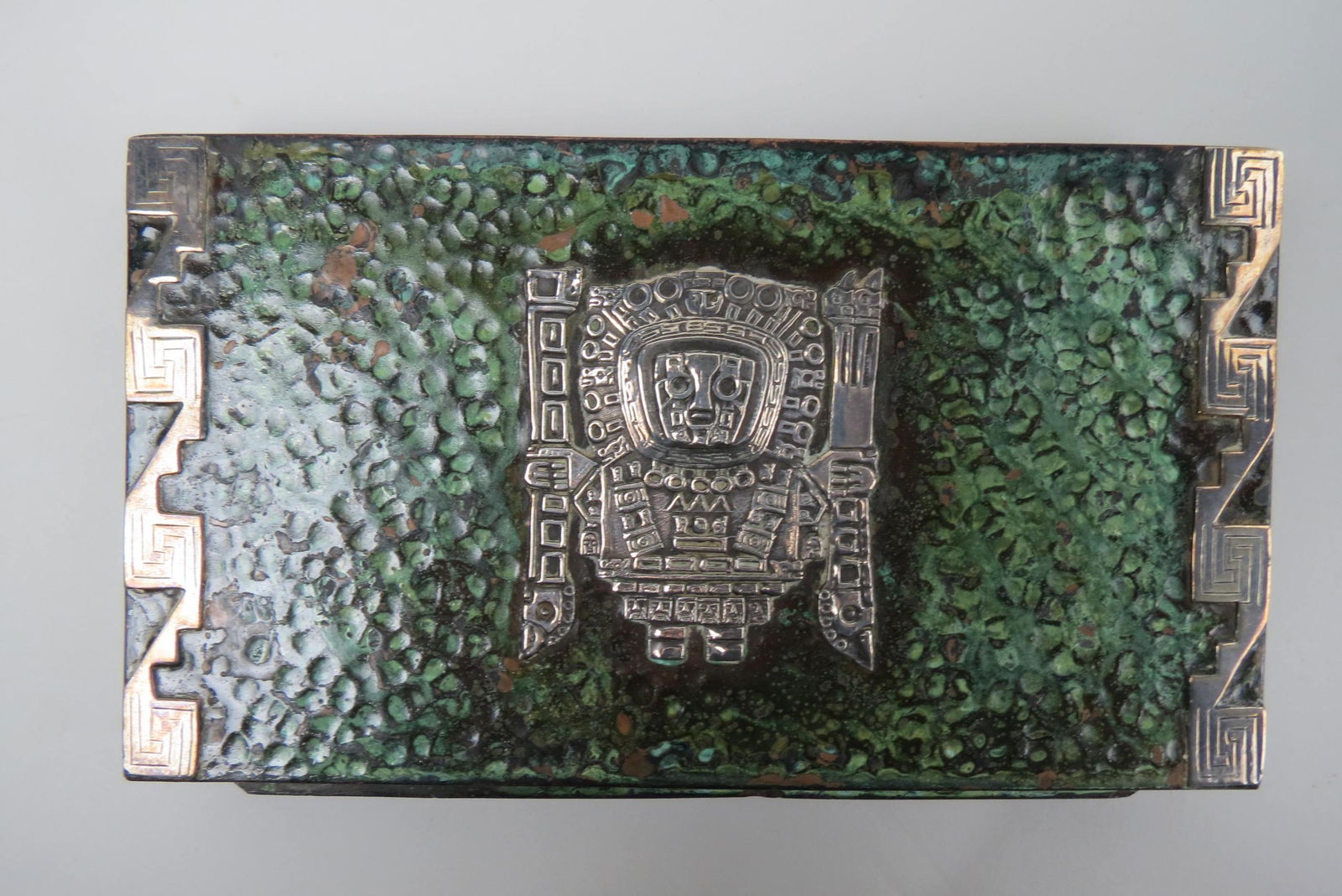 Peruvian Sterling & Copper Box with Inca Designs, (1 of 4)
