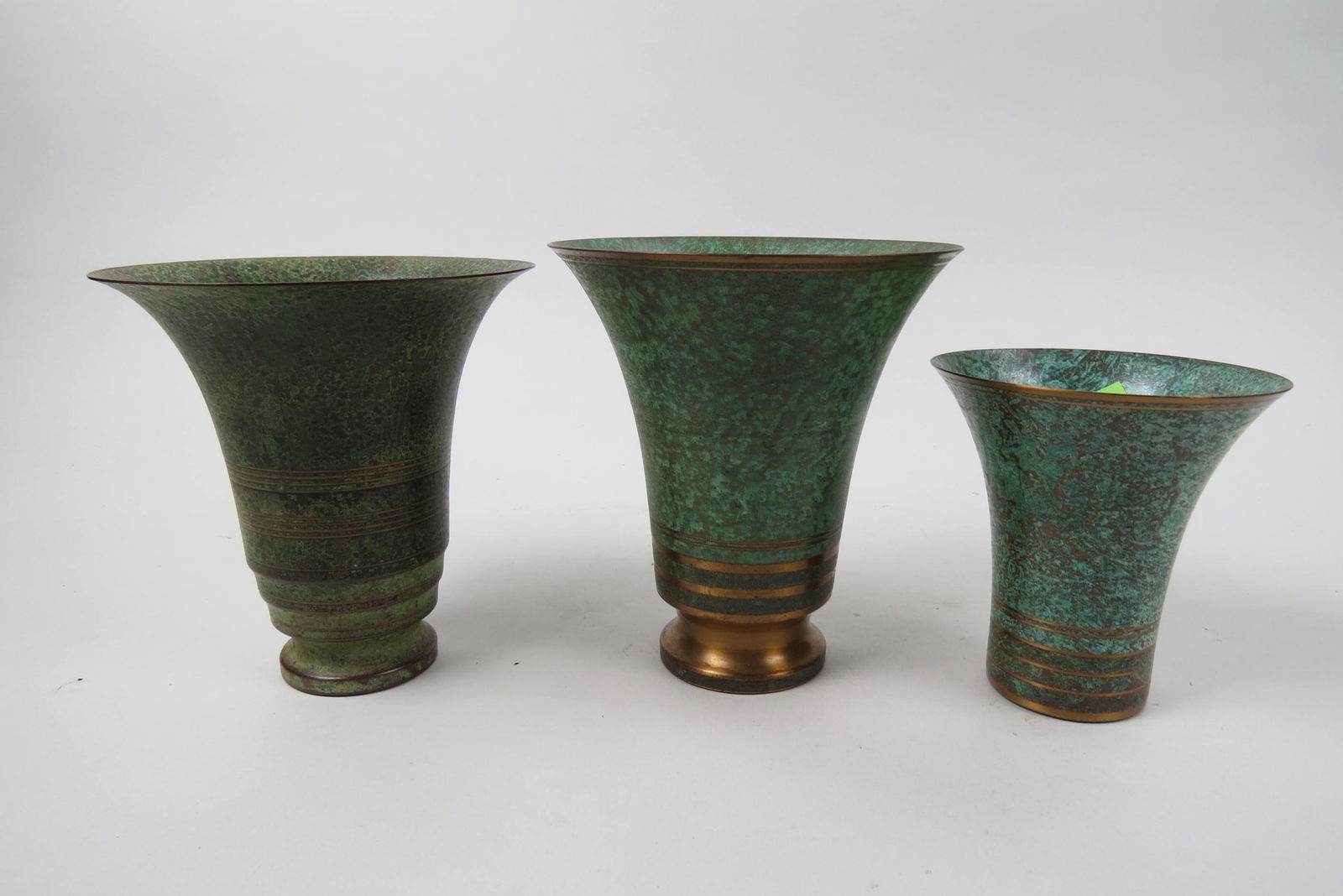3 Carl Sorensen Arts & Crafts Copper Vases, (1 of 4)