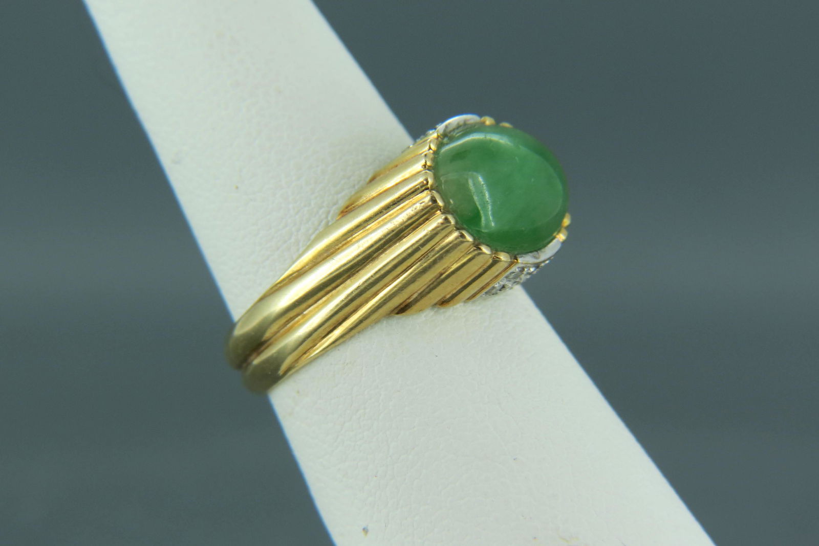 Jade & Diamond 14K Gold Ring, (1 of 5)