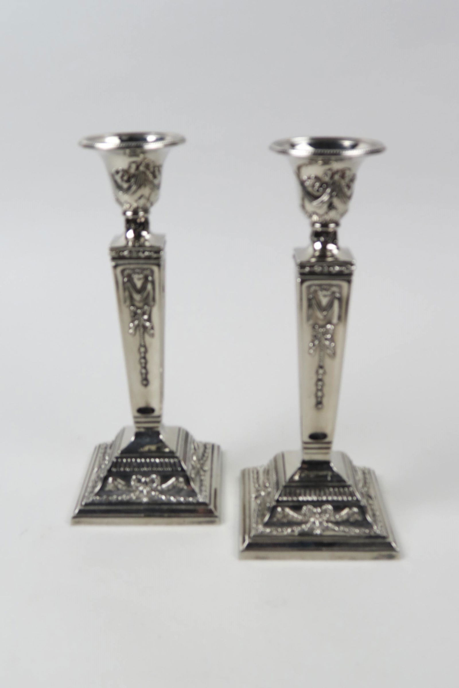 Pair of Silverplate Candlesticks, (1 of 5)