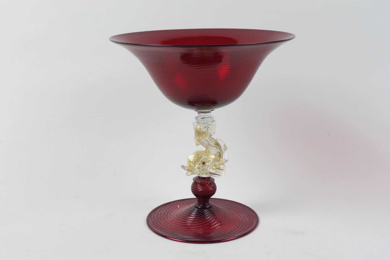 Venetian Art Glass Compote, signed Pauly, (1 of 5)