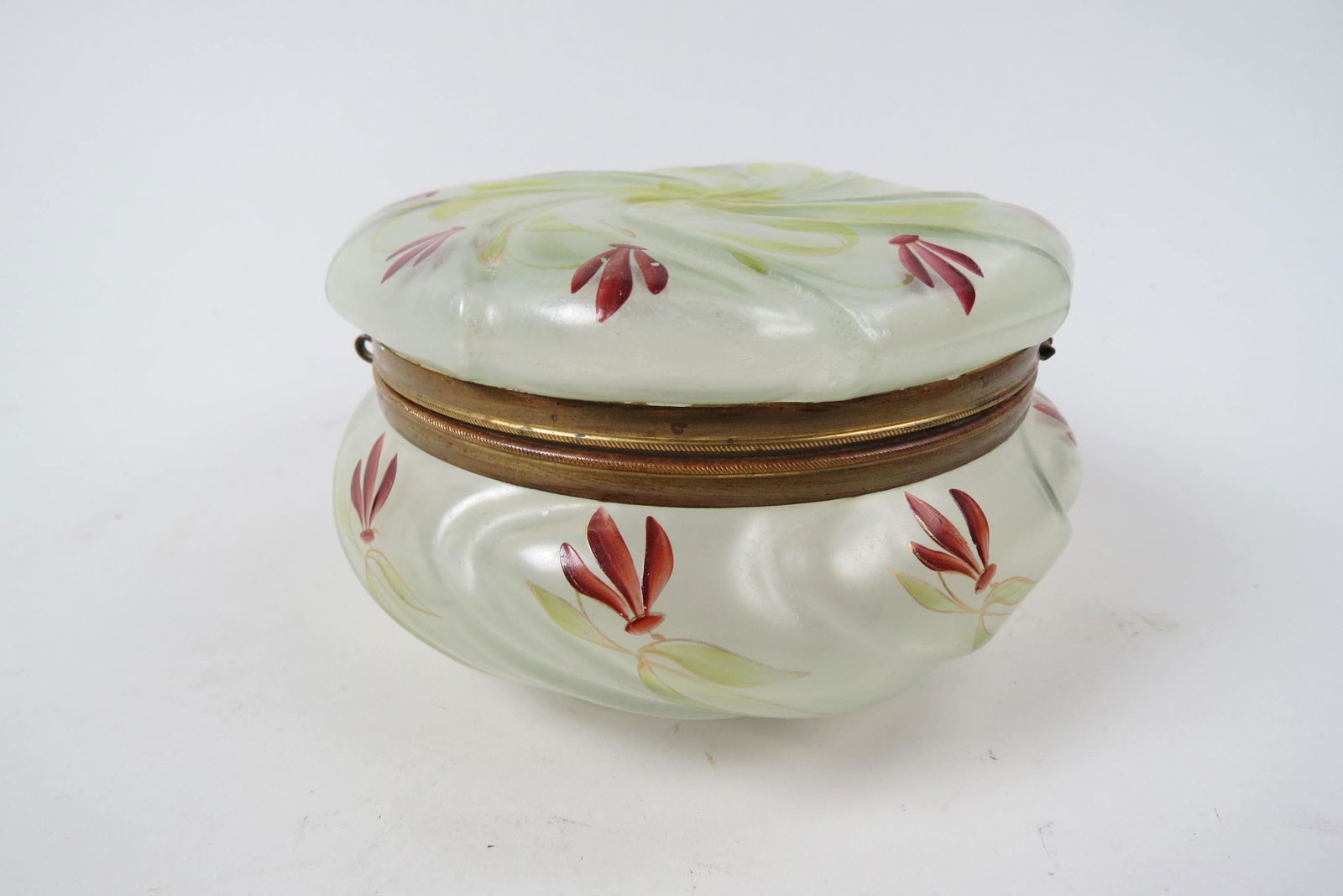 Victorian Art Glass Dresser Box, (1 of 5)