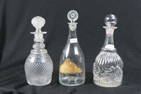 3 Early American Glass Decanters,