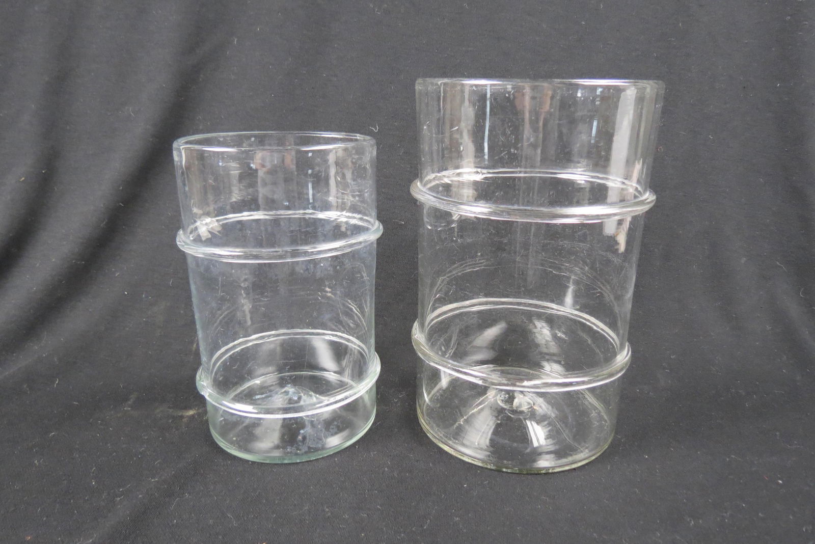 2 Early Glass Jars or Flip Vases, (1 of 4)
