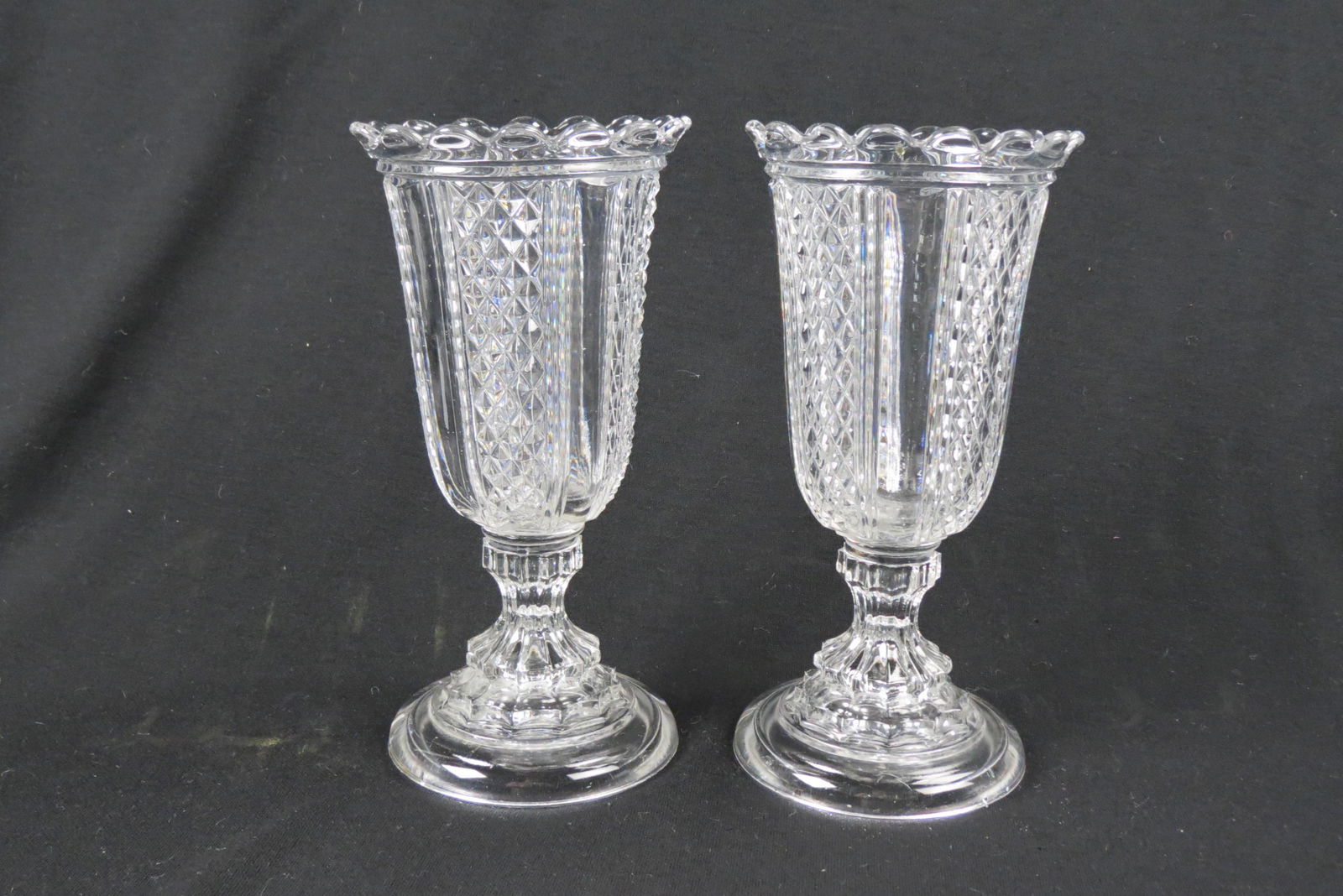 Pair of Early Glass Spooners or Celery Holders, (1 of 3)