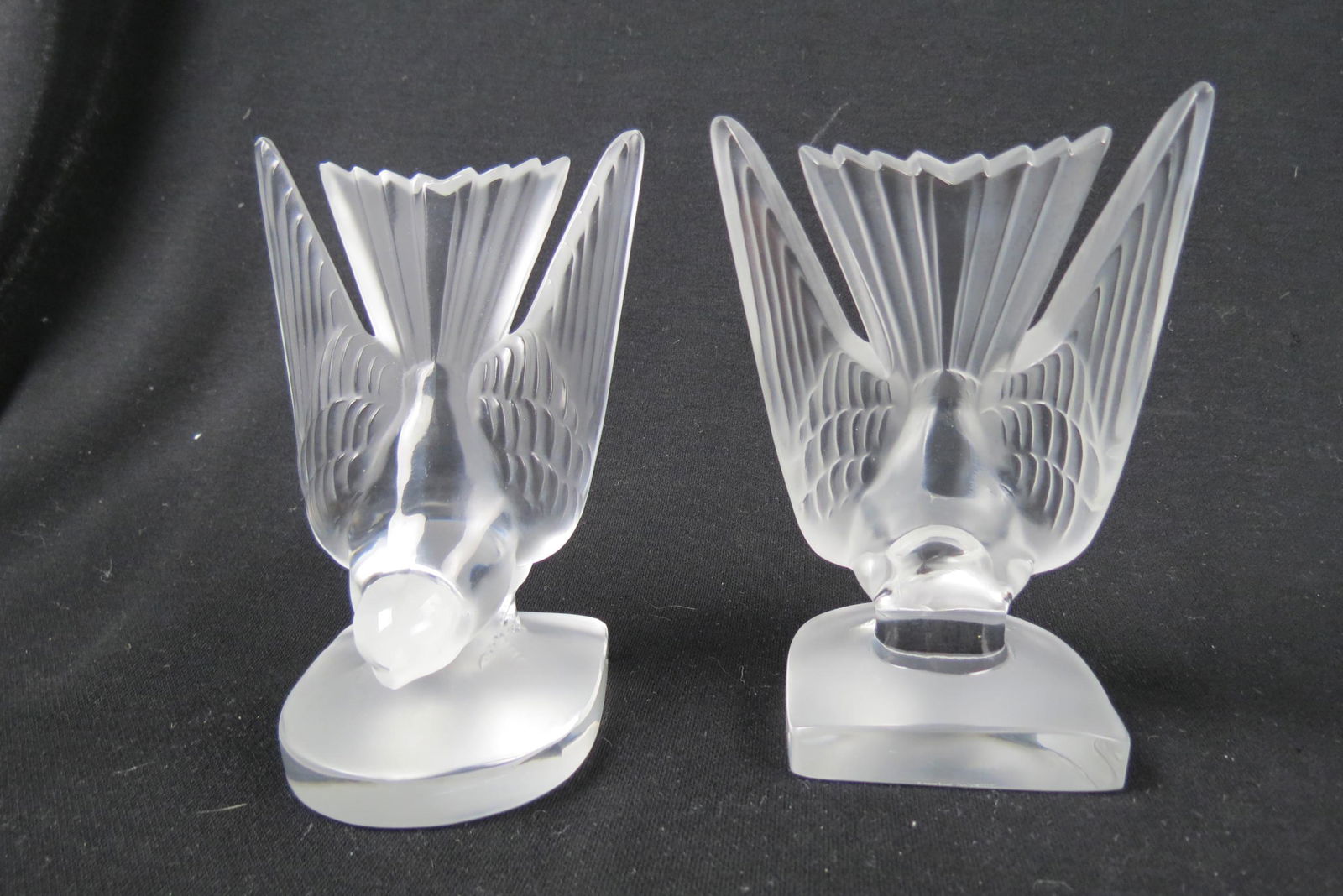 Lalique Crystal Figural Bookends of Birds, (1 of 1)