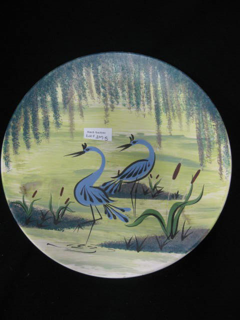 Marc Bellaire California Pottery Charger,: horse decor, 11" diameter, excellent...Marc Bellaire was employed by Sascha Brastoff in West Los Angeles. He later opened his own ceramics business in Culver City, California with the leading trade pu