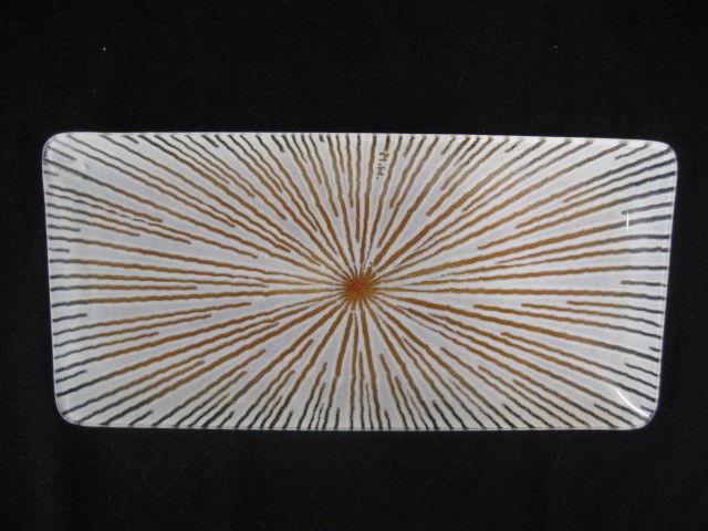 Maurice Heaton Art Glass Tray,: art modern mid-century design, 6" X 12"., excellent. A truly great American glass artist, Maurice Heaton was a third-generation glass worker. He was born in 1900 in Neuchatel, Switzerland, and came to