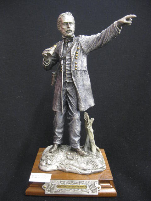 Chilmark Pewter Civil War Figurine: "William T. Sherman", by Francis Barnum, with certificate, 10" tall.
