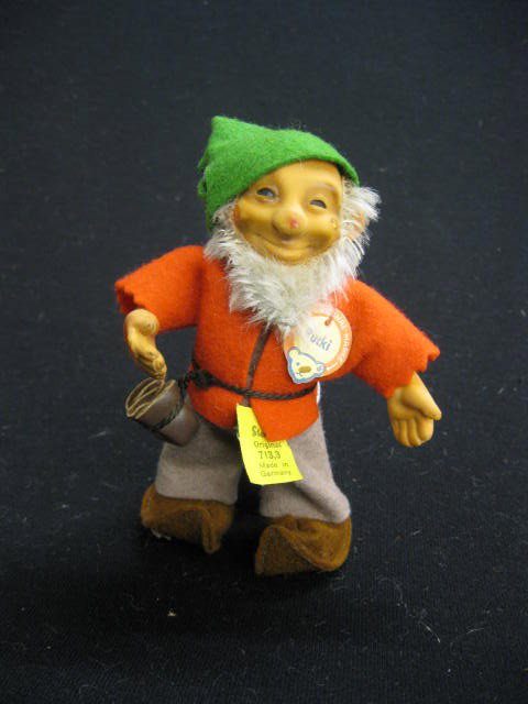 Steiff Plush Toy "Pucki" Gnome, 5",: original labels & tag