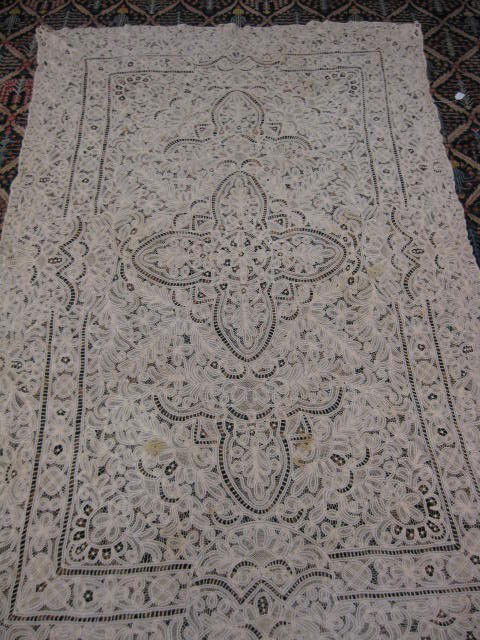Antique Handmade Lace Tablecloth and: other linens