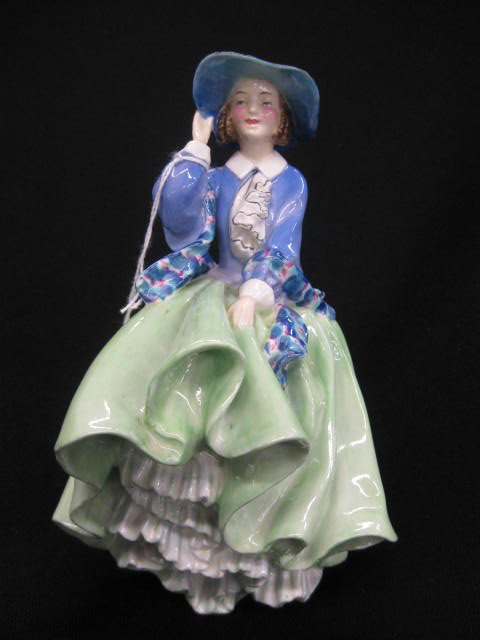 Royal Doulton Porcelain Figurine "Top of The HIll: HN#1833, 1937-1971, 7" tall, scarcer color, excellent.