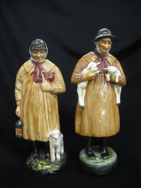 Two Royal Doulton Porcelain Figurines,: "The Shepherd" & "Lambing Time", HN#1975 & HN#1890, 1938-1981, 8 1/2" & 9".