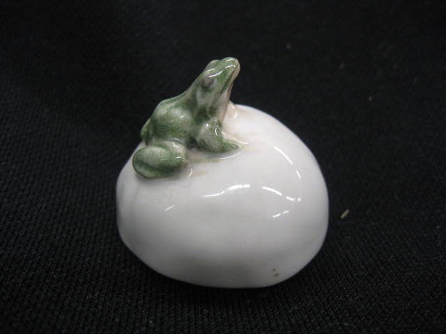 Royal Copenhagen Porcelain Figurine of a Frog, on: on cheese, #507, 1 1/2", excellent.