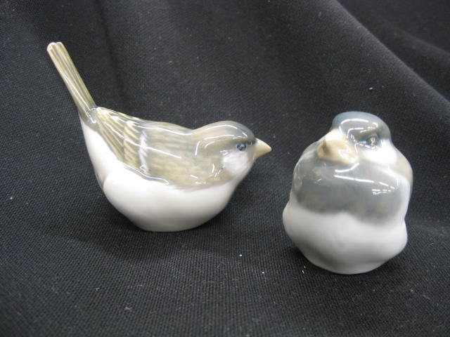 Two Royal Copenhagen Porcelain Figurines of Birds: of Birds, 2 1/2" to 3", #1081 & #1519, excellent.