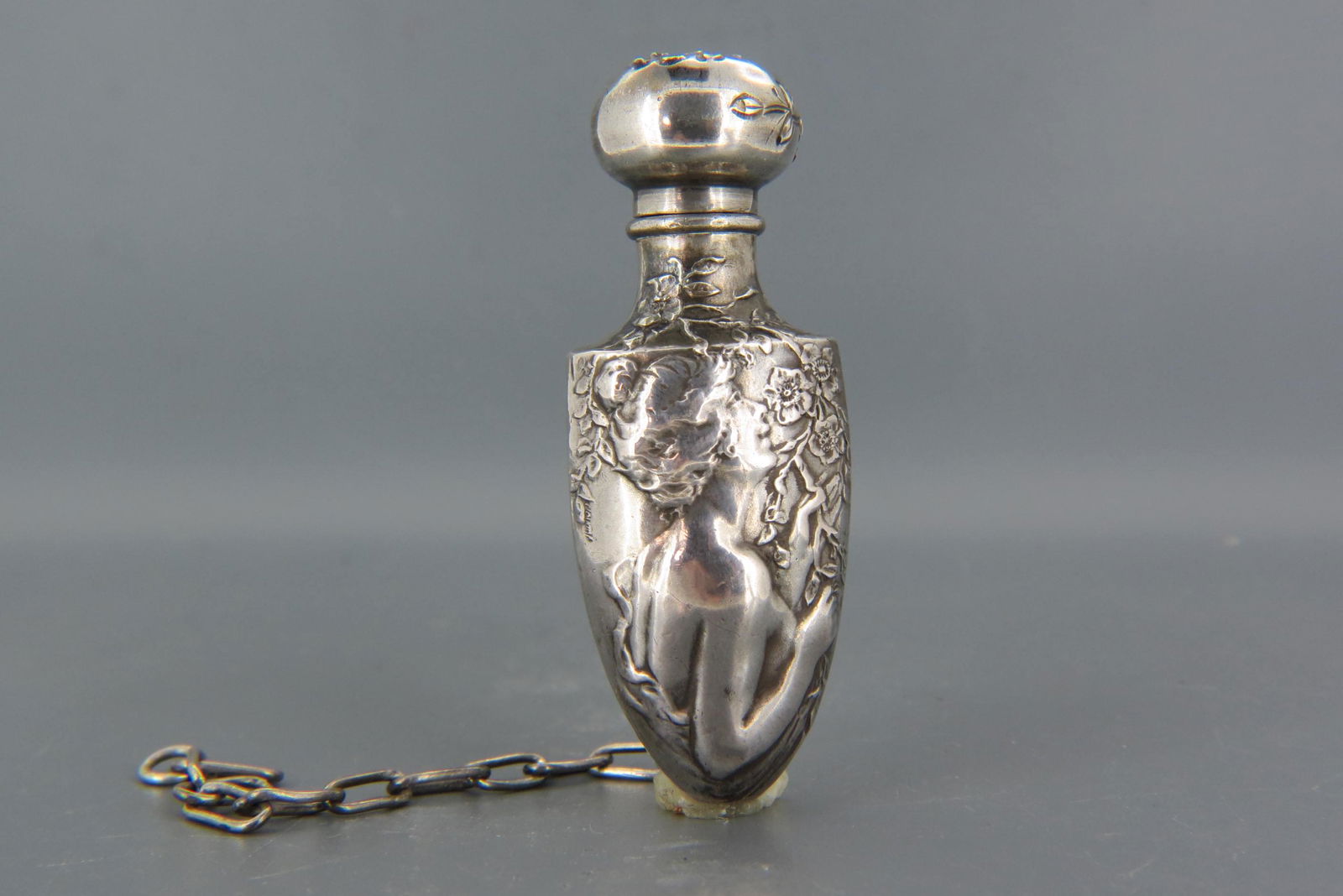 Victorian Art Nouveau Sterling Perfume Bottle, (1 of 6)
