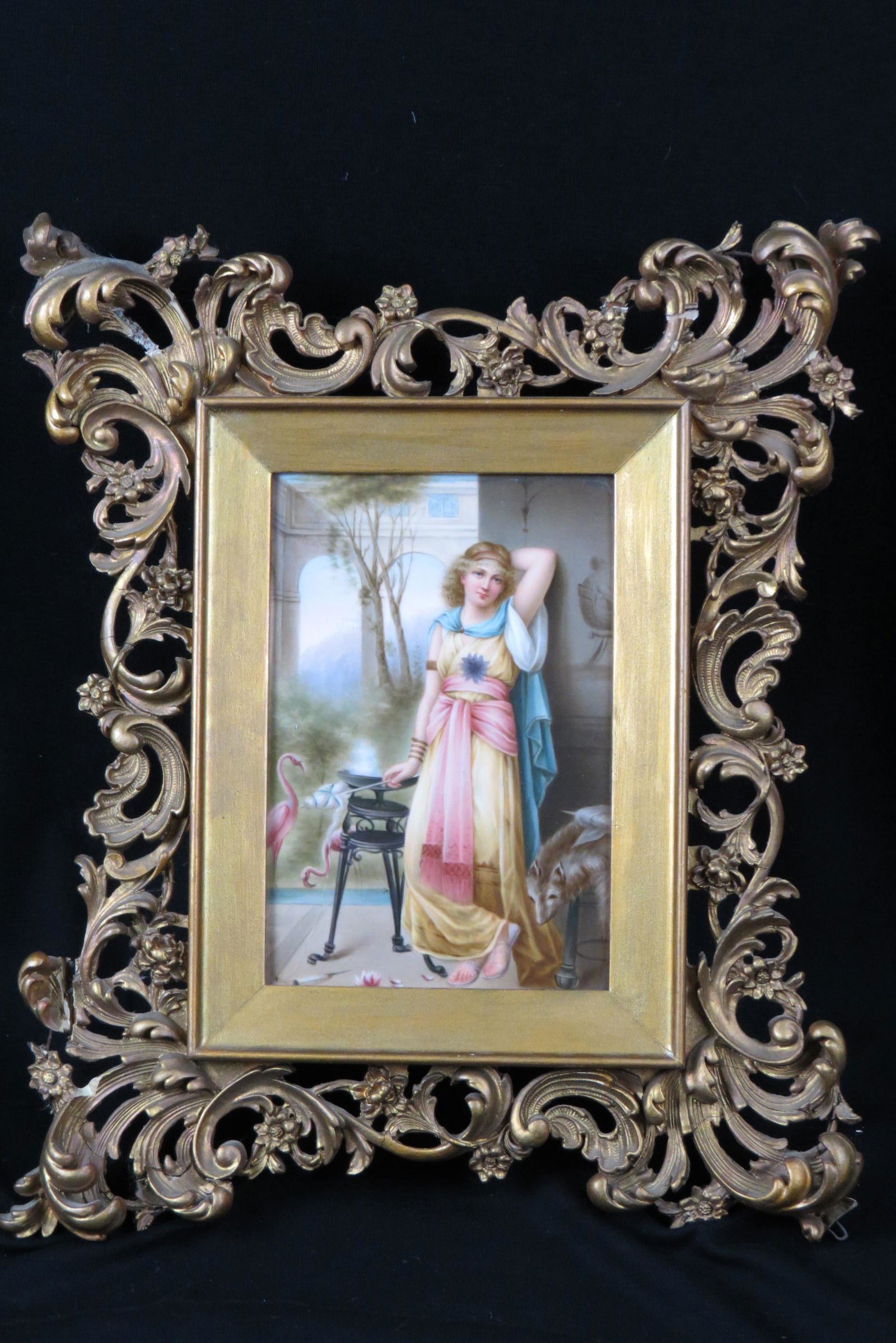 Painting on Porcelain Plaque of Young Female, (1 of 5)