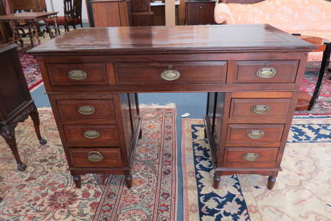 Rosewood Desk with 9 drawers,: knee hole style, 24" X 48" top, 32" tall, purchased in Hong Kong in 1950's.