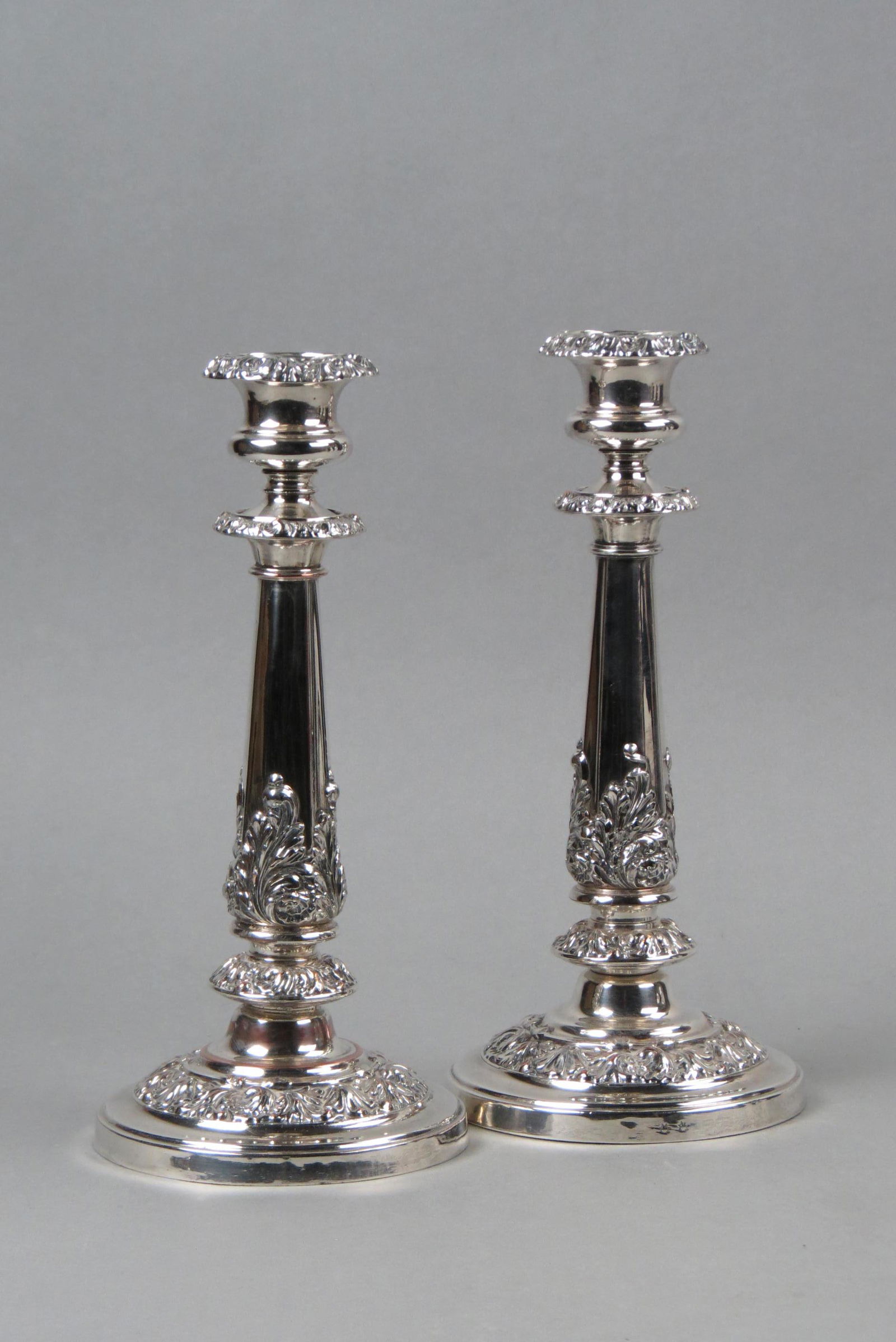Pair of Sheffield Silverplate Candlesticks, (1 of 4)