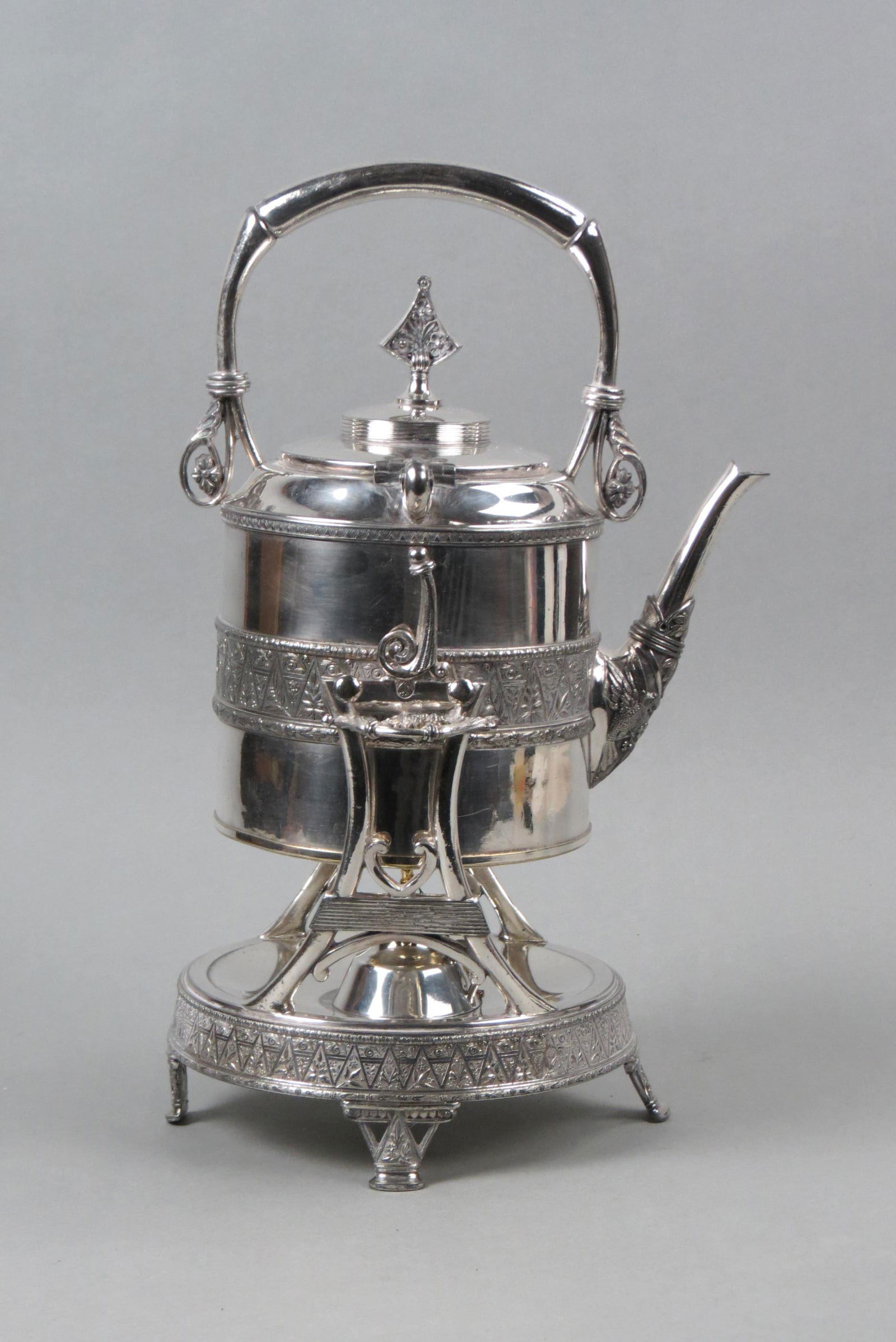 Victorian Silverplate Hot Water Kettle on Stand, (1 of 4)