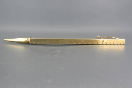14K Gold Mechanical Pencil & Ruler Combination,: telescopic, measures up to 12", 40 grams, excellent.