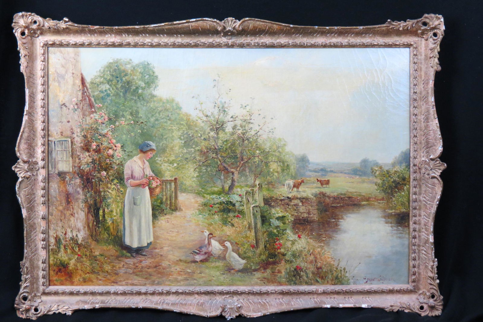 Ernest Walbourn, oil,  English Countryside, woman (1 of 11)