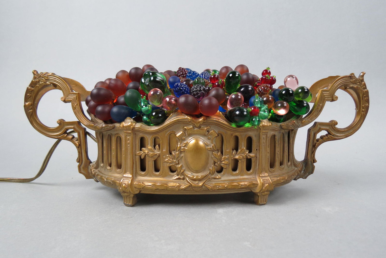 Czechoslovakian Art Glass "Fruit" Lamp, (1 of 5)