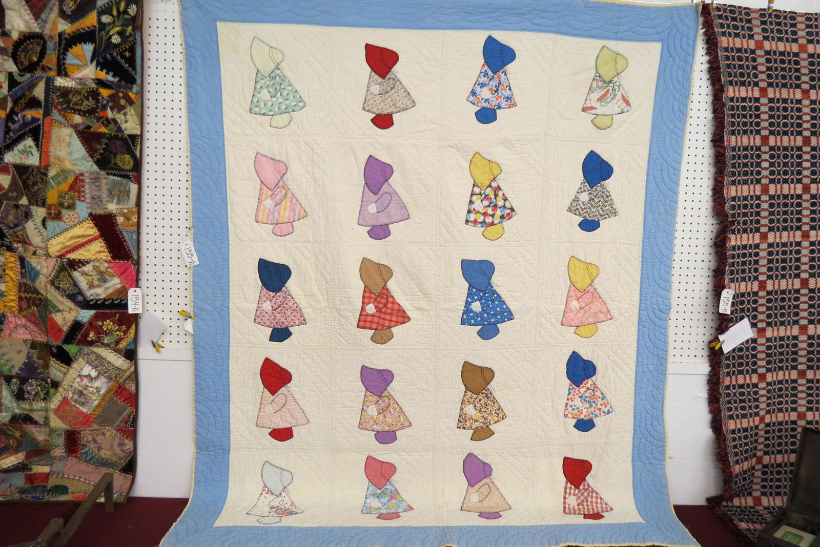 Antique Handmade Quilt "Sun Bonnet Babies", (1 of 5)