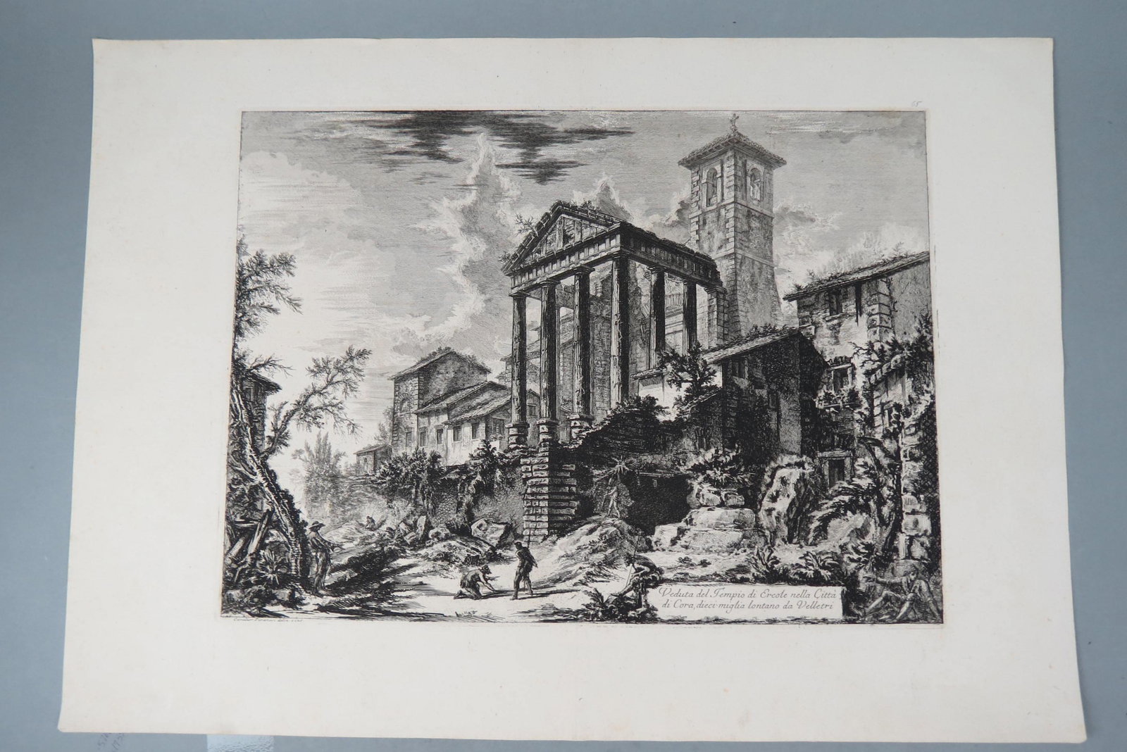 Giovanni Battista Piranesi, Temple of Hercules: at Cori, image area approx. 15" X 21", sheet size 20 1/4" X 28 1/2", unframed......Biography from the Archives of askARTPhoto of Giovanni Battista PiranesiGiovanni Battista Piranesi (1720-1778)He was 