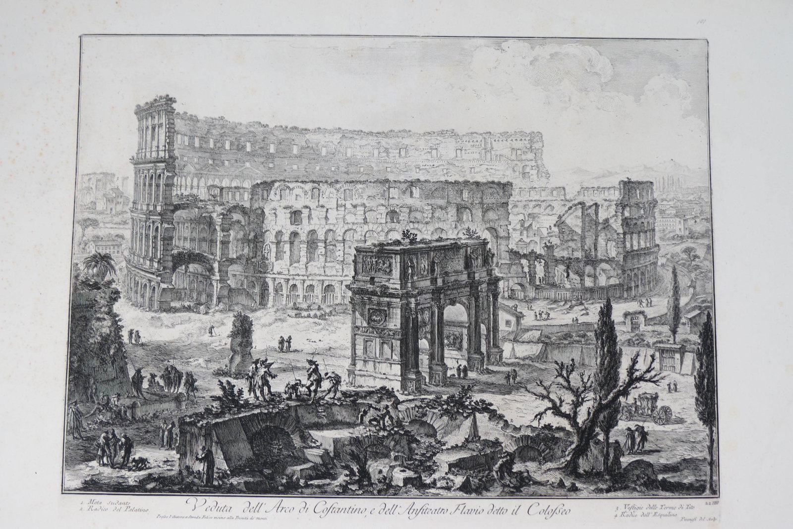 Giovanni Battista Piranesi, Arch of Constantine: and the Flavian Amphitheature, imagea rea approx. 16" X 21", sheet size 20 1/4" X 29", unframed......Biography from the Archives of askARTPhoto of Giovanni Battista PiranesiGiovanni Battista Piranesi 