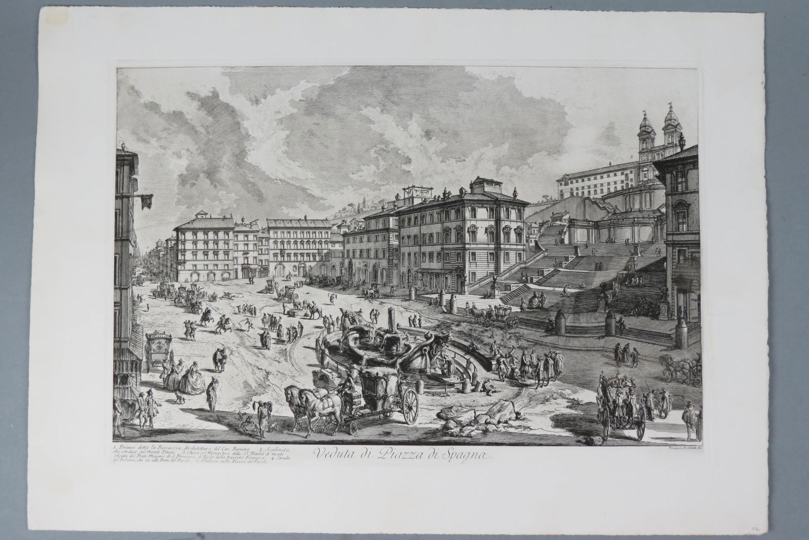 Giovanni Battista Piranesi, etching, Piazza Di (1 of 5)
