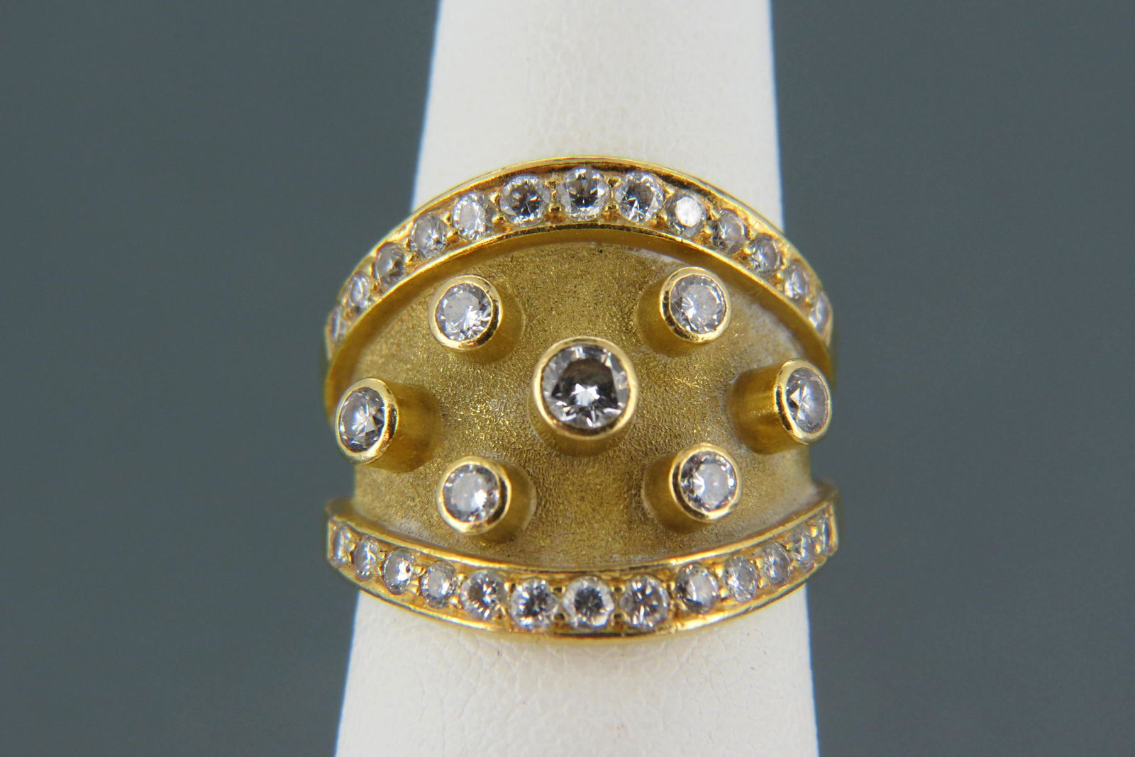 Diamond & 18K Gold Designer Ring by Vroomen, (1 of 6)