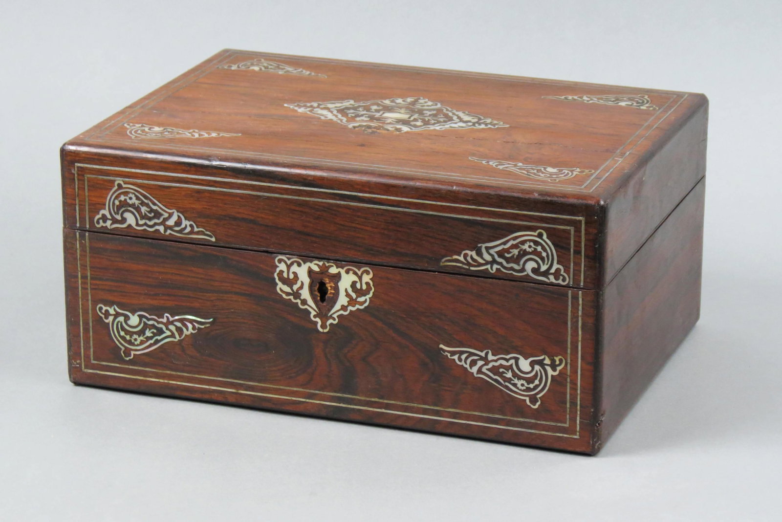 Rosewood Sewing Box with MOP Inlay, (1 of 5)