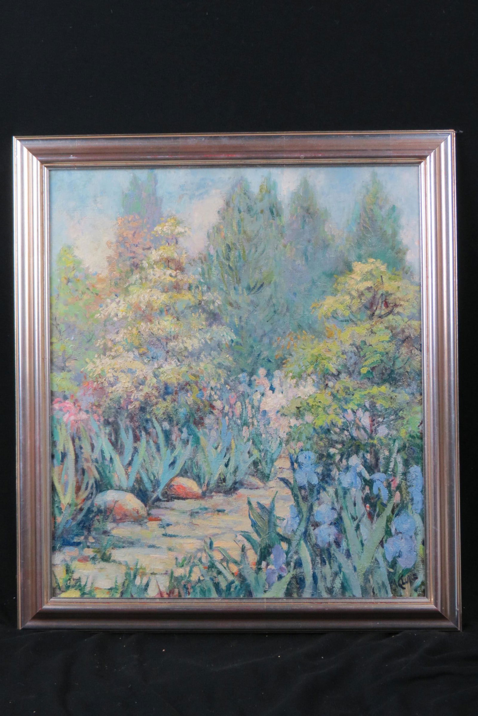 M. Clure, oil, Impressionist Garden Path, (1 of 4)