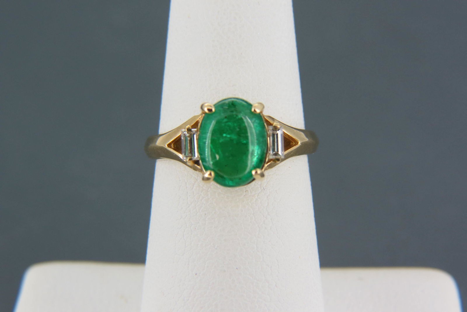 Emerald & Diamond 14K Gold Ring, (1 of 8)