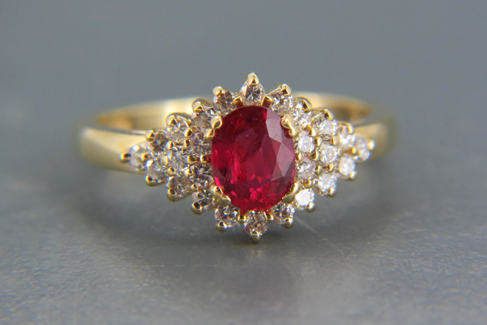 Ruby & Diamond 14K Gold Ring, (1 of 7)