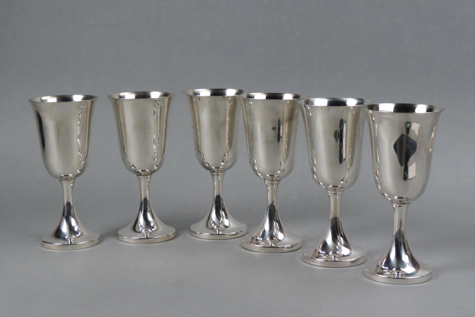 6 Sterling Silver Goblets, (1 of 3)