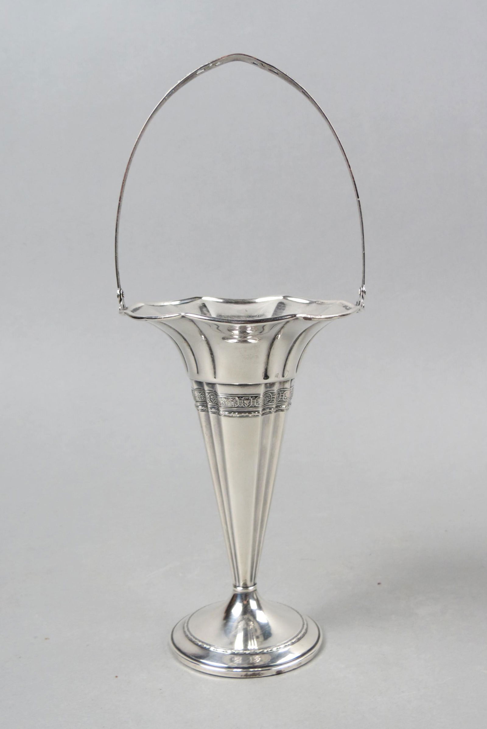 Sterling Vase with Basket Handle, (1 of 6)