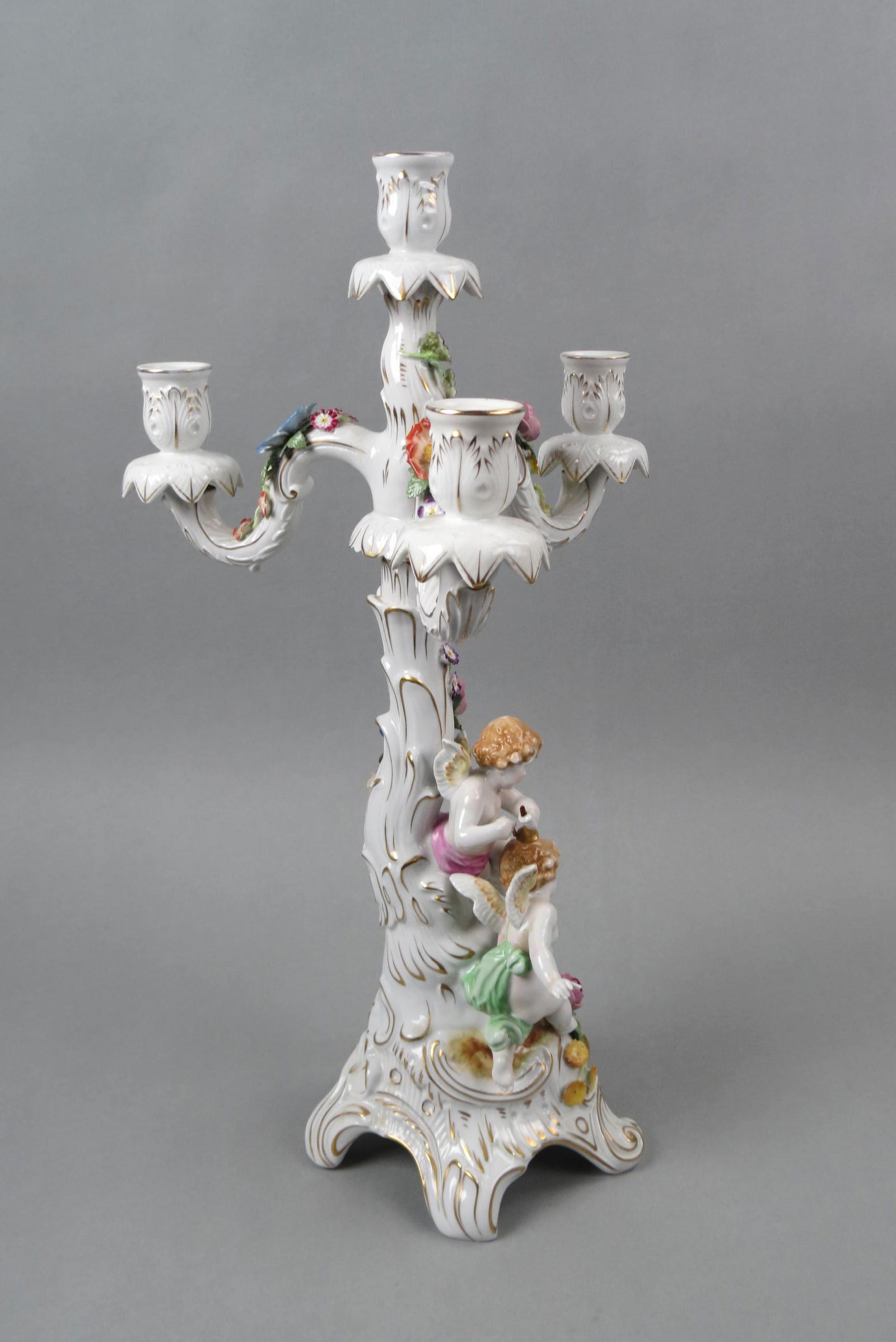 Dresden Porcelain Candelabra with Cherubs, (1 of 5)