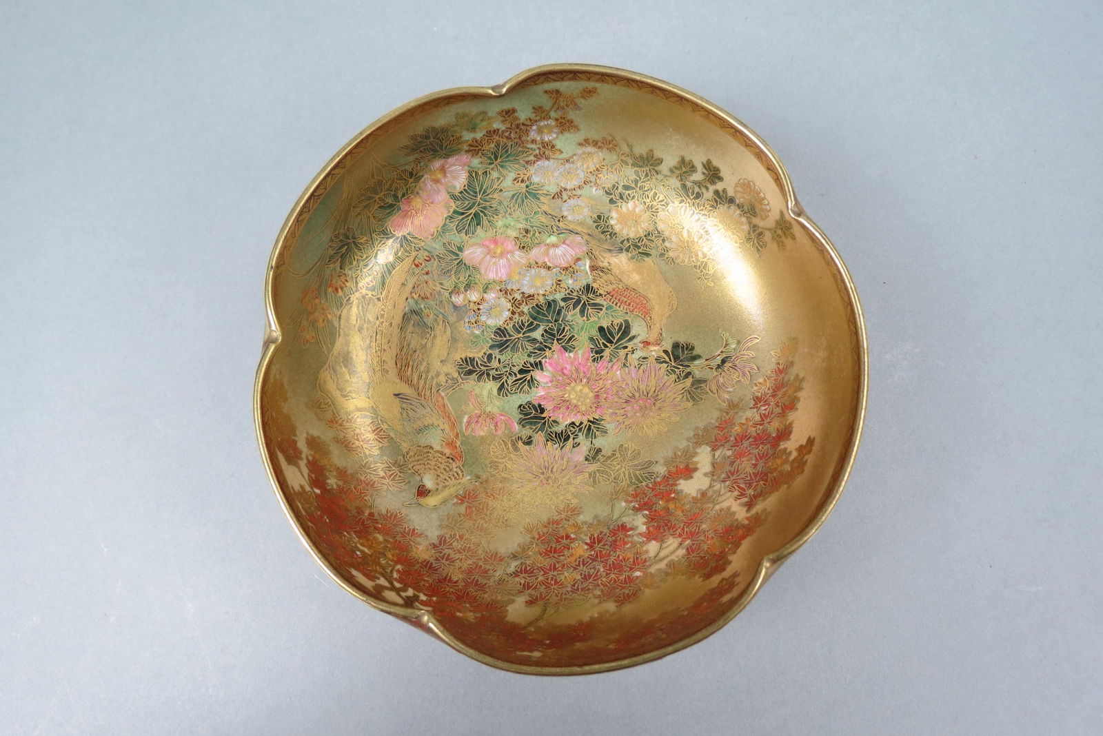 Japanese Satsuma Pottery Bowl, signed, (1 of 5)