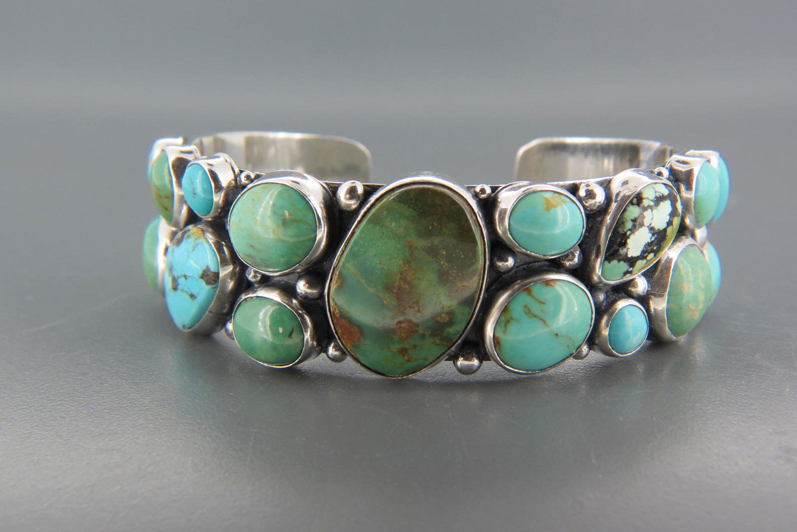 Philbert Secatero Navajo Turquoise Silver Bracelet (1 of 6)