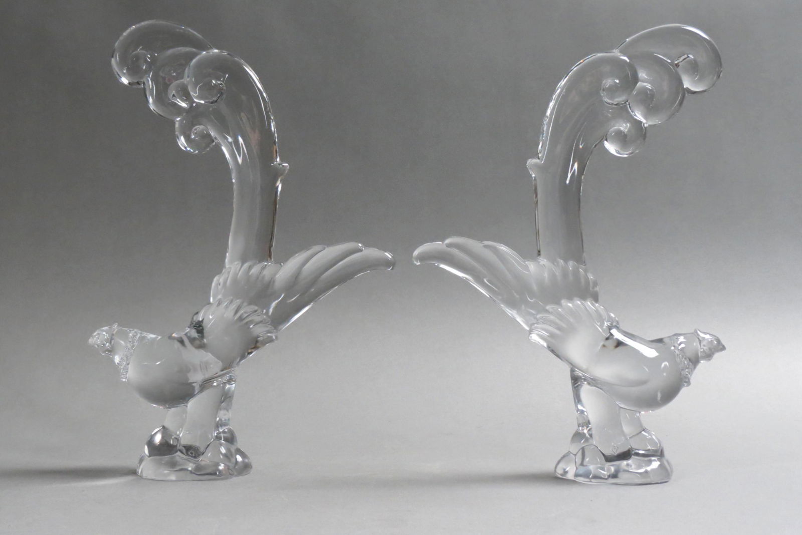 Pair of Heisey Glass Asian Pheasant Figurines, (1 of 5)